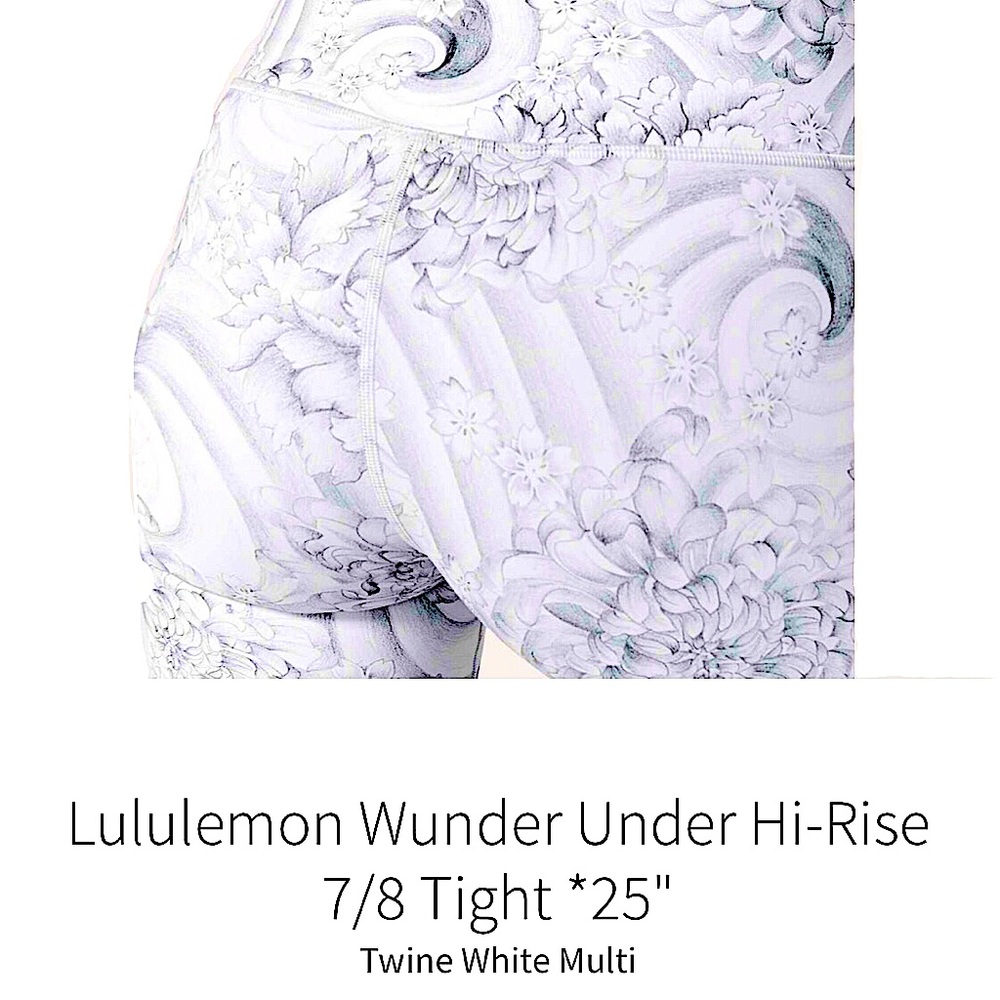 Lululemon Wunder Under Hi-Rise 7/8 Tight *25"
Twine White Multi size 10